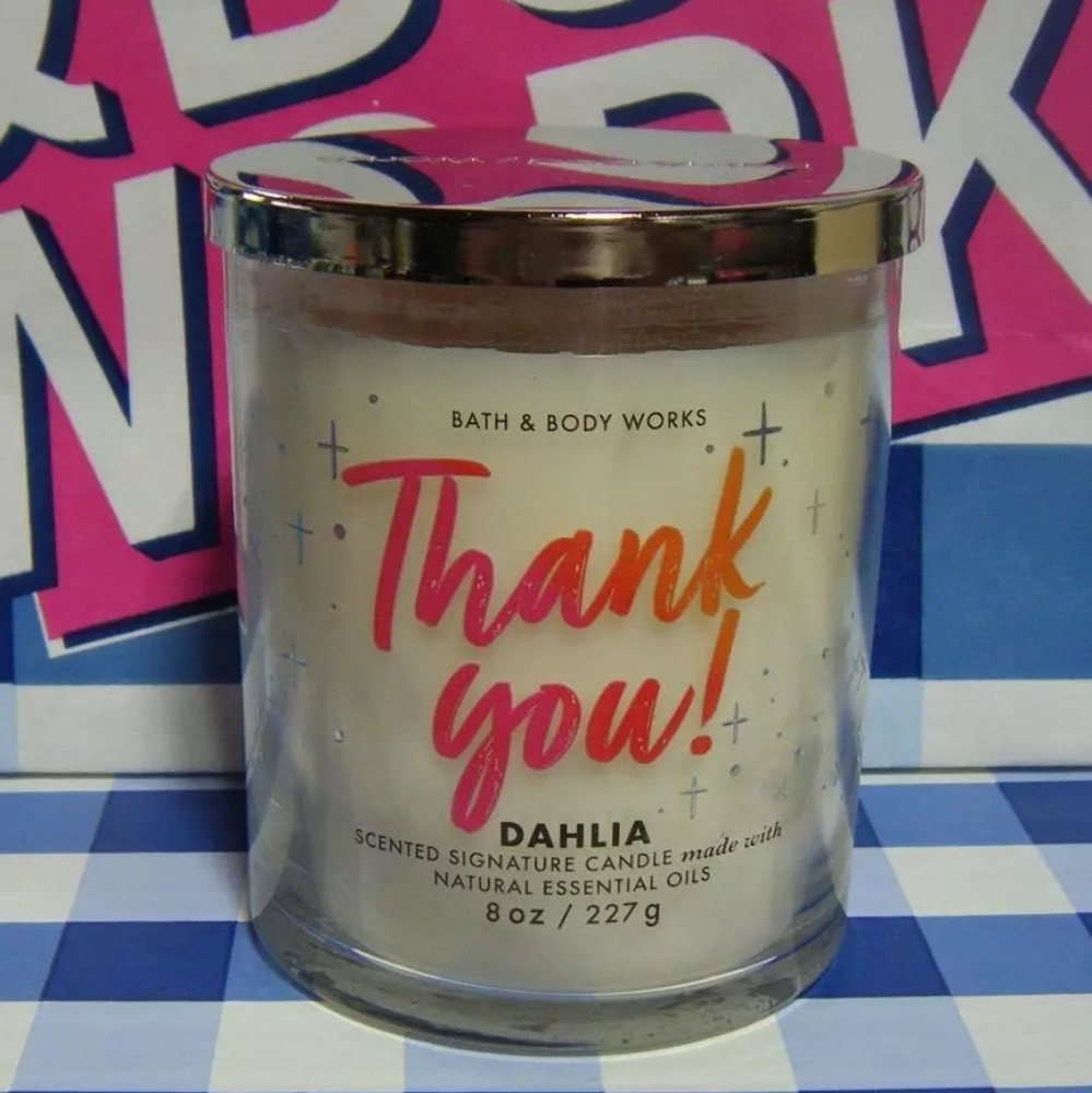 Bath & Body Works Thank You! Dahlia Signature Single Wick Candle